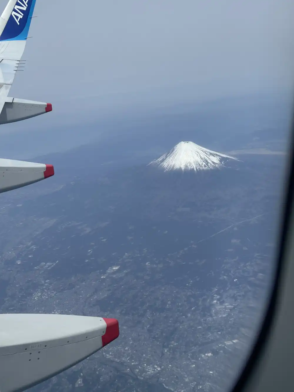機窓から見えた富士山