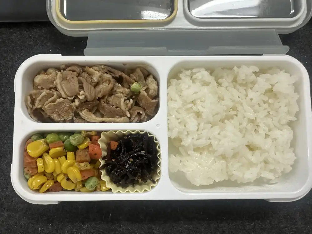 弁当（肉とミックスベジタブル）