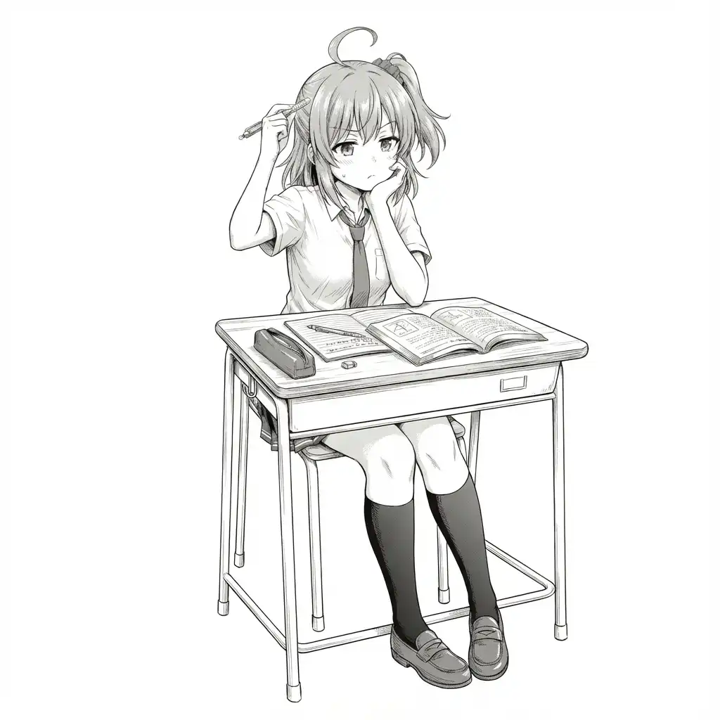 全身デスク作業