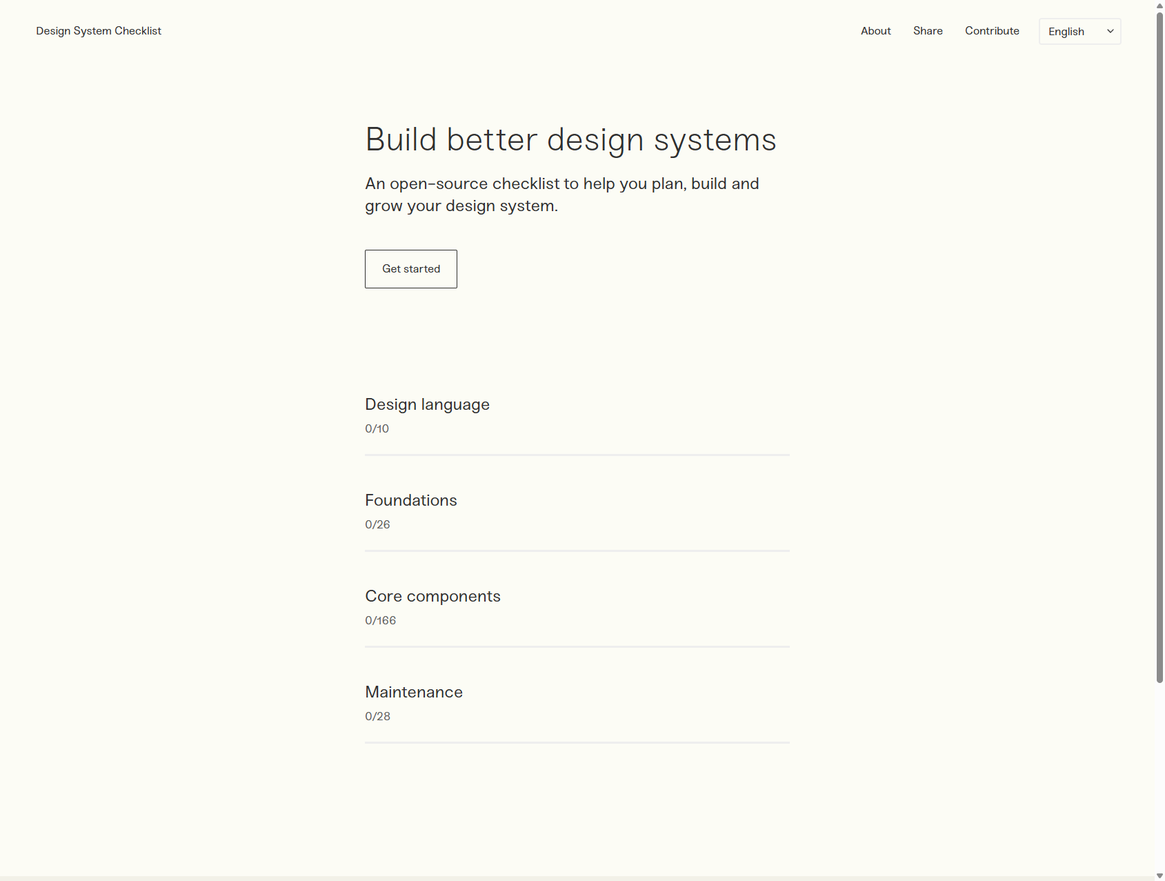 Design System Checklist