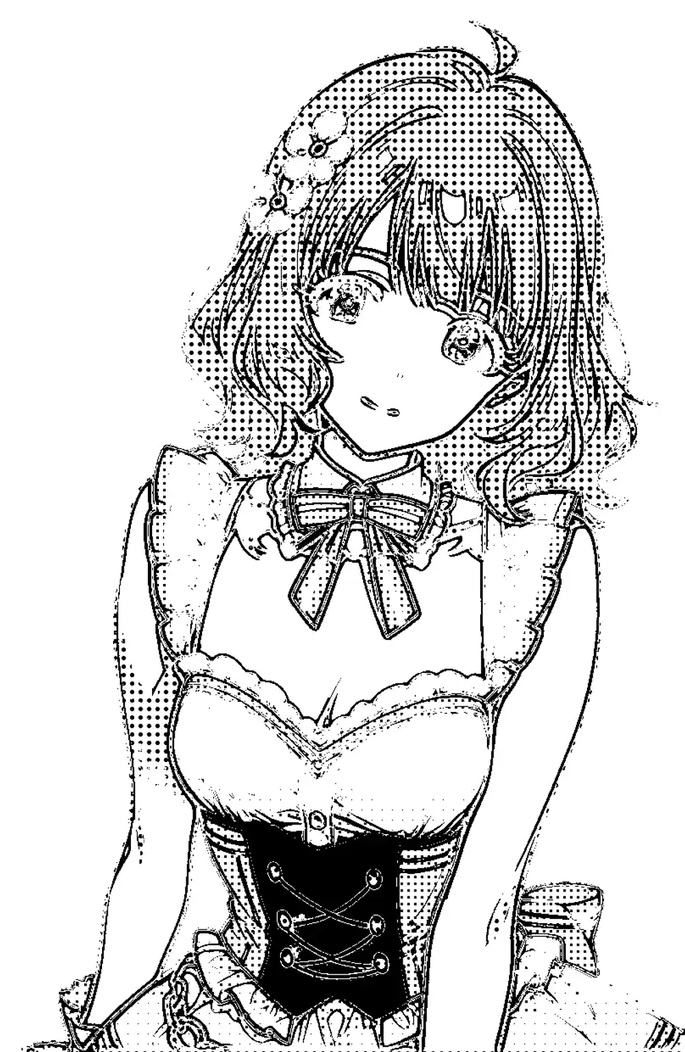 部位ごとに違う密度のドットパターンを貼って合成した結果