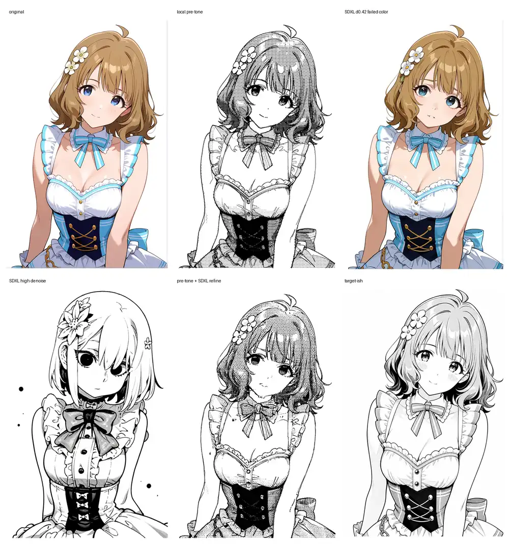 SDXL + 漫画LoRA 比較