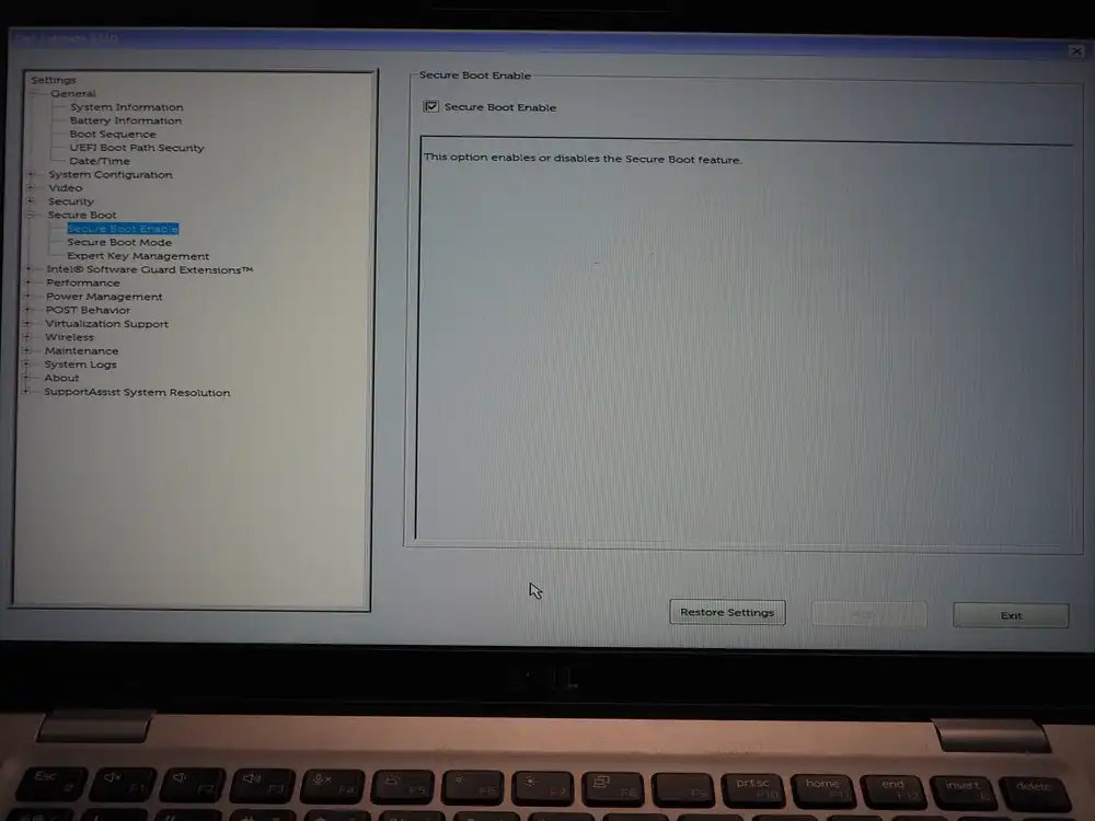 Secure Boot Enable is checked (Secure Boot active)