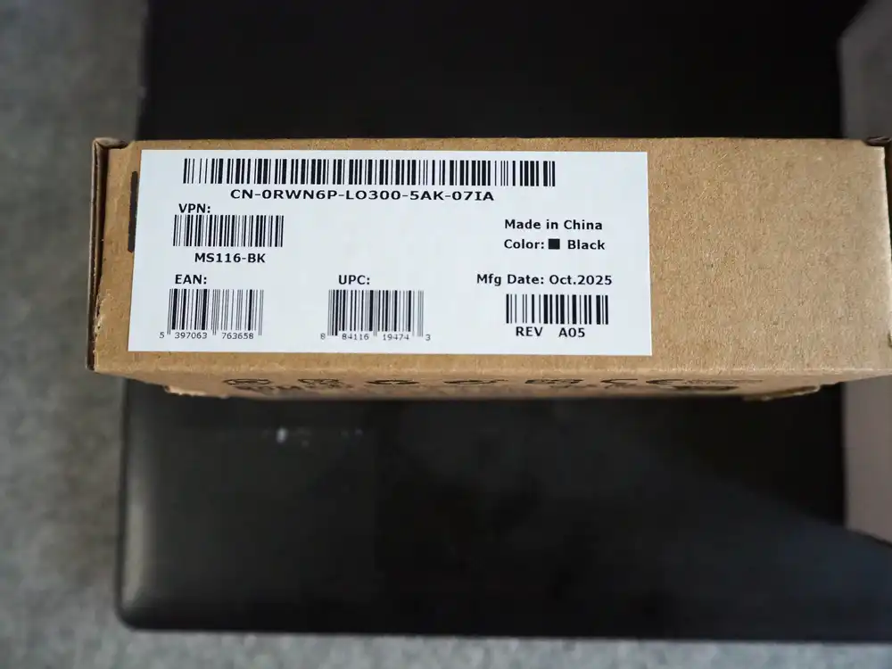 Side label on the box