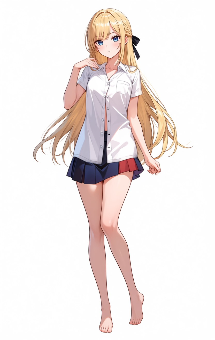13枚目: aggressively unbuttoned shirt, button row partly broken up