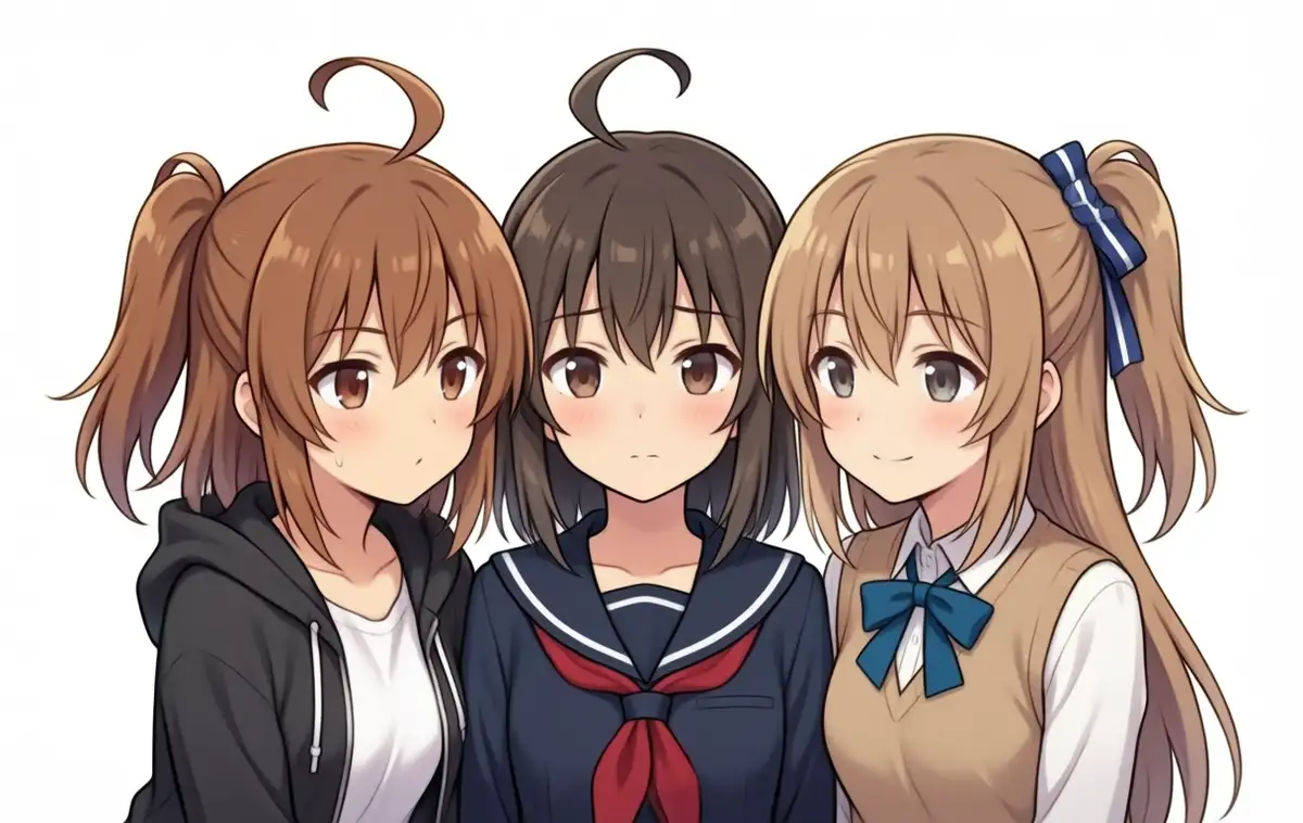 Cluster 3girls forced-sidetail seed orig w=0.8