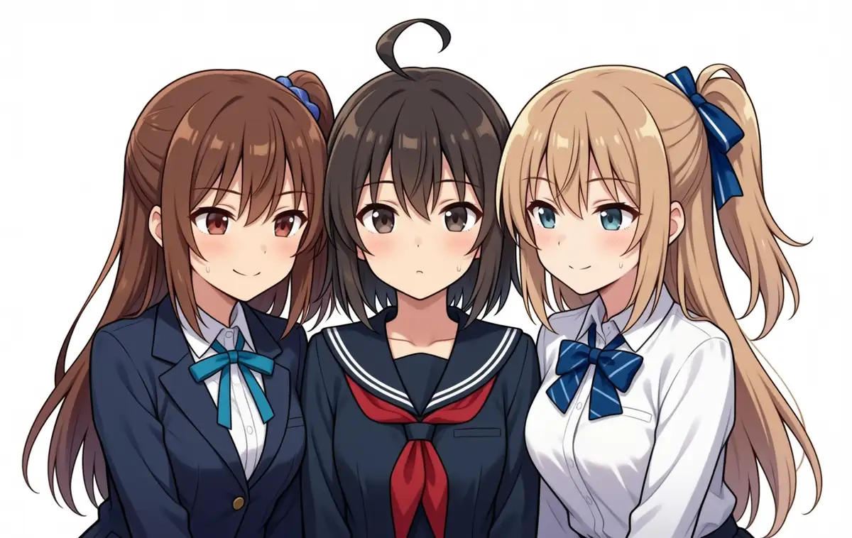 Cluster 3girls forced-sidetail seed 42 w=0.6