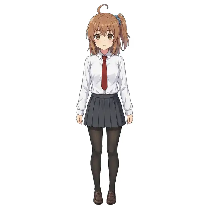Reference standing portrait of kanachan from the LoRA training data, in the outfit most commonly used on this blog