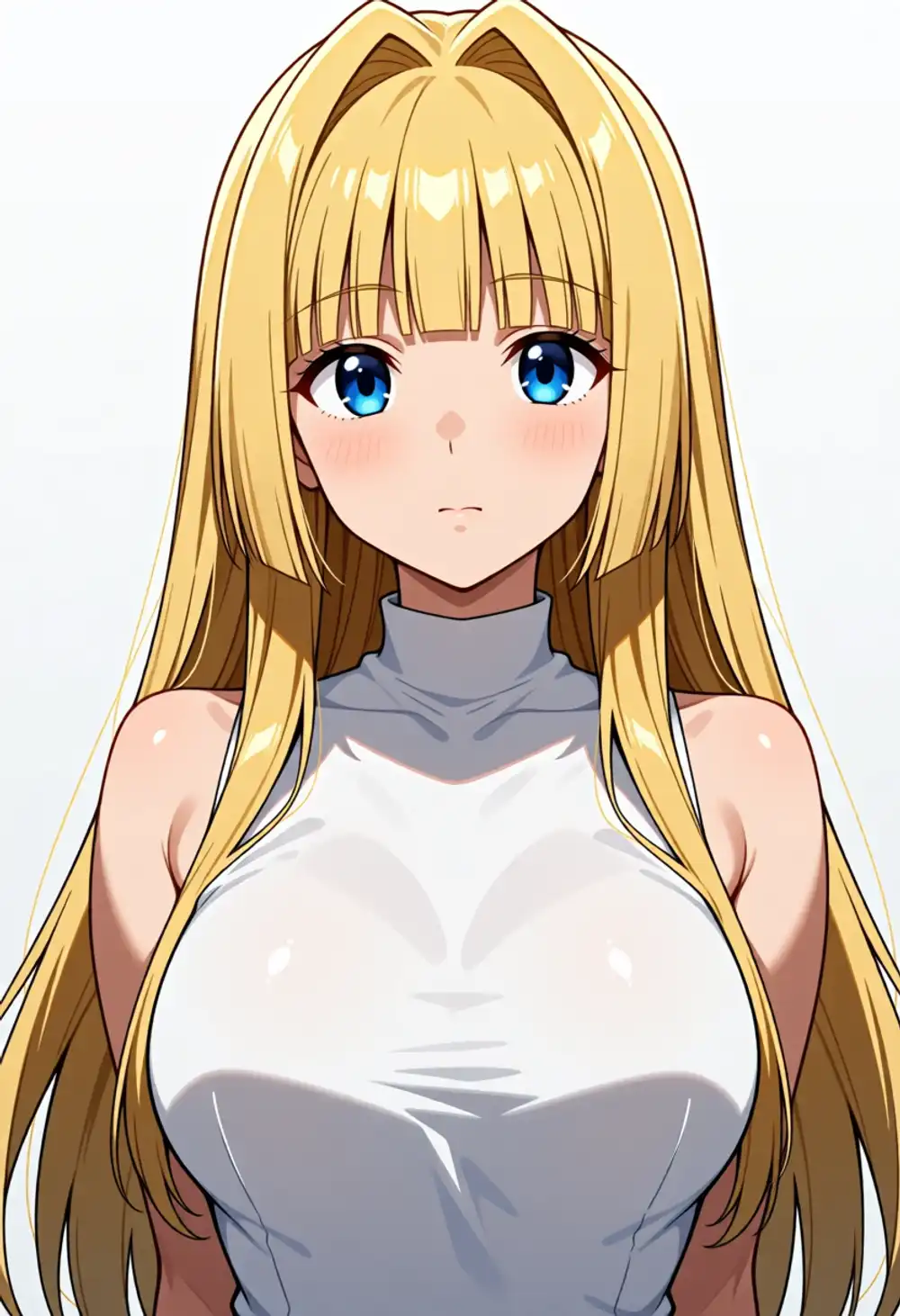 Condition AA image 3. Front, gray turtleneck, side-cut feel weak