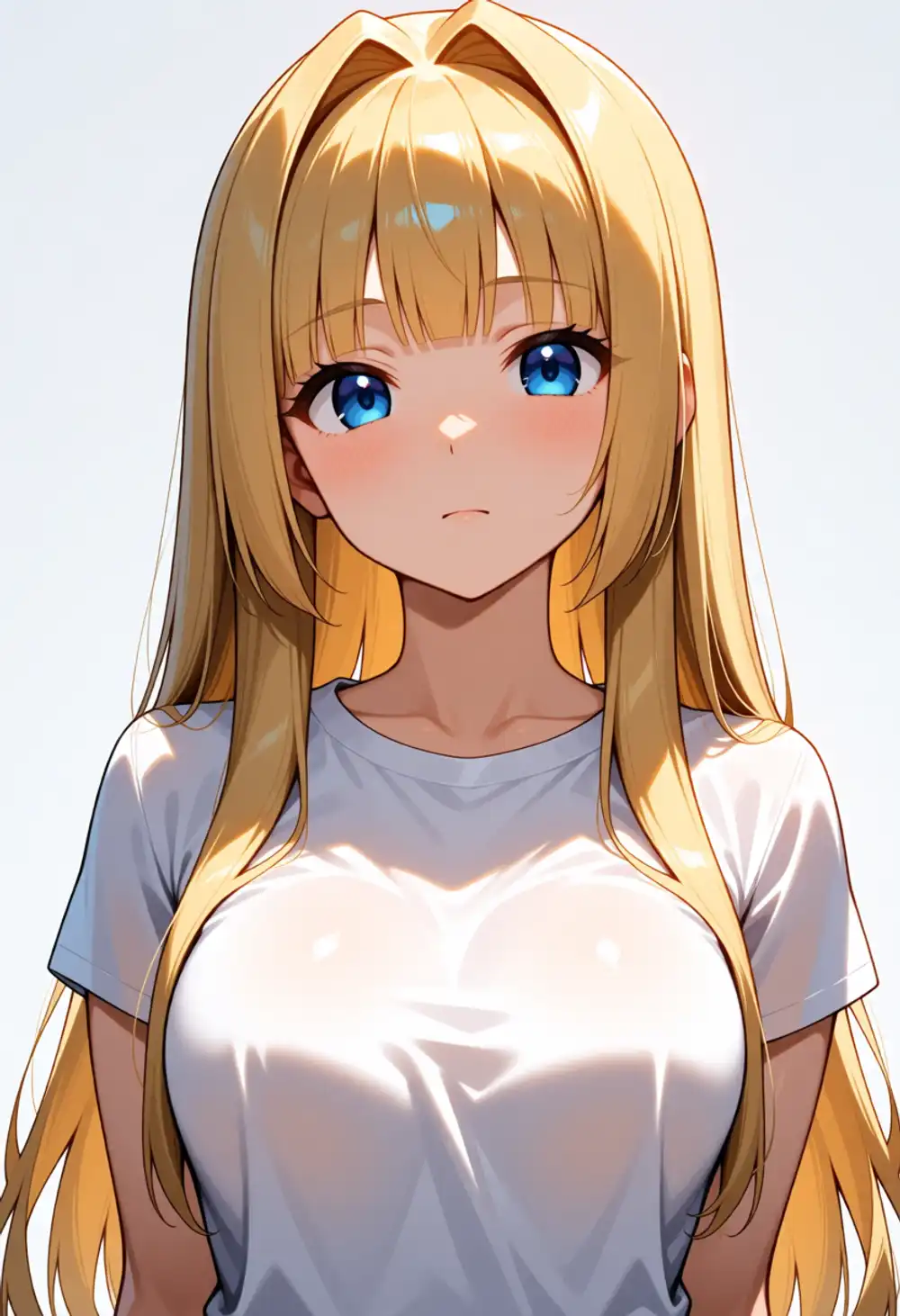 Condition AA image 4. Front, white T-shirt, hime cut feel ambiguous