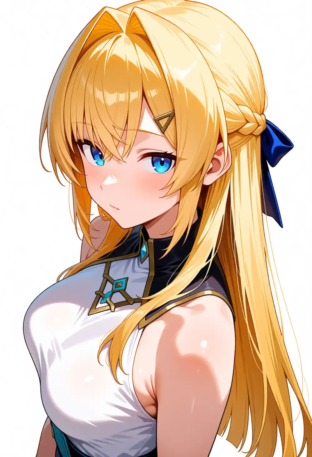 AC-アンジュ3。両側インテーク健在、白ノースリーブ+黒アクセント、3/4寄りだが頭頂ブレイドあり