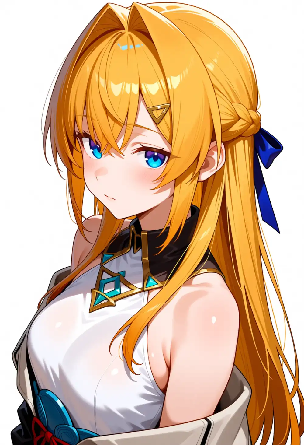 AC-アンジュ4。両側インテーク、ほぼ正面、白ノースリーブ+カラフル装飾