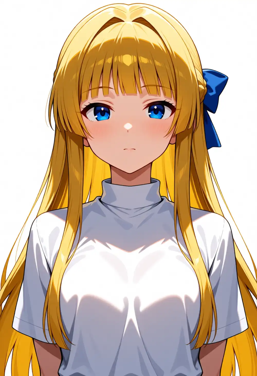 AQ-3。同様、姫カット寄り、白半袖シャツ