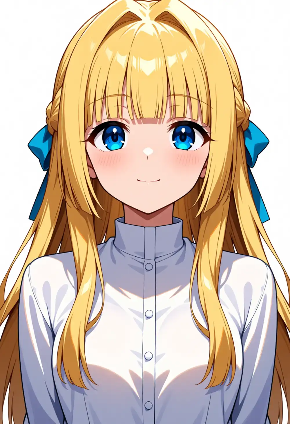 AY-2。前髪クロスなし、顔の影最小、頭頂部がフレーム上端ギリギリ