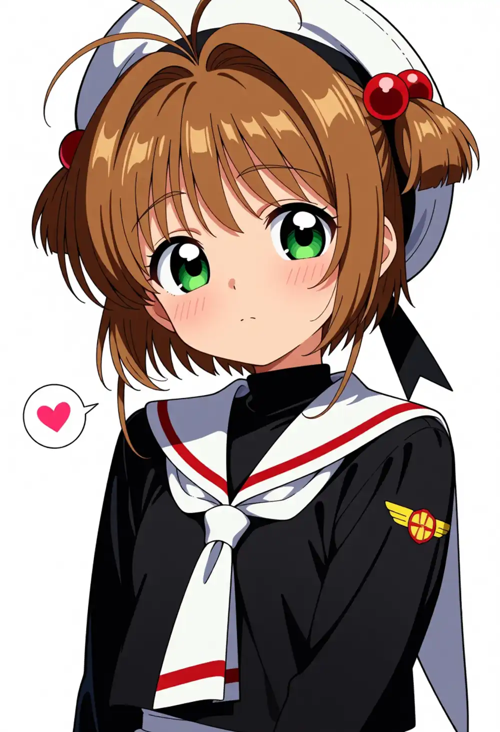 桜テスト2。同様、CCS制服、3/4寄り、ハート背景