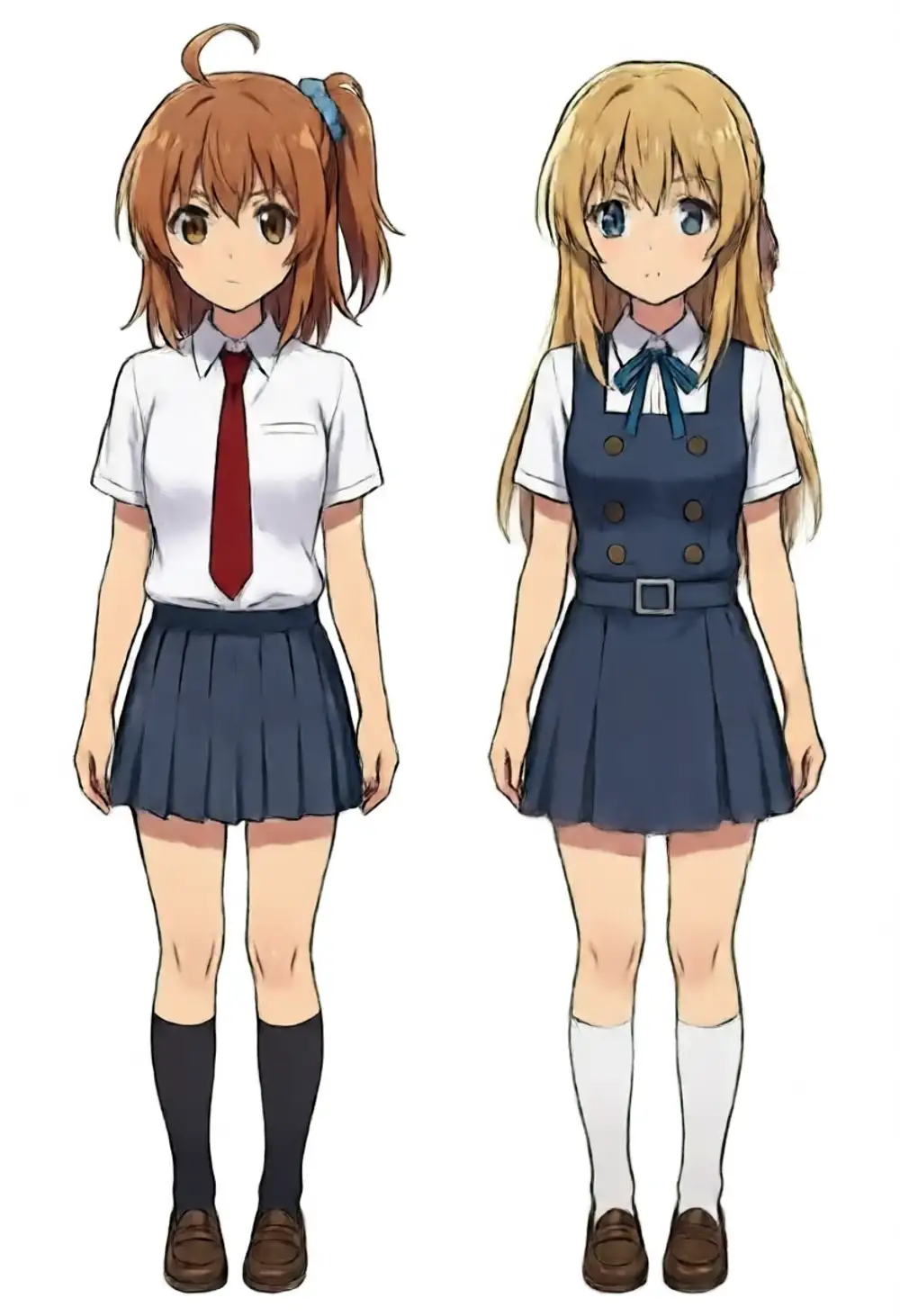 2個のキャラLoRAを同時に当てた全身2体。左のかなは識別子・衣装とも正確だが、右のケイの髪色が本来の金髪からくすんだ薄茶に寄っている