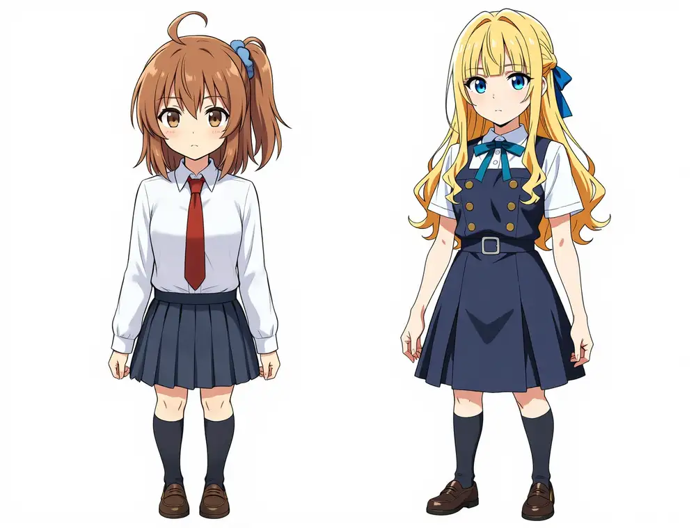 Flux Kontextで単体2枚を並べて合成した出力。左かな・右ケイとも識別子が保たれている
