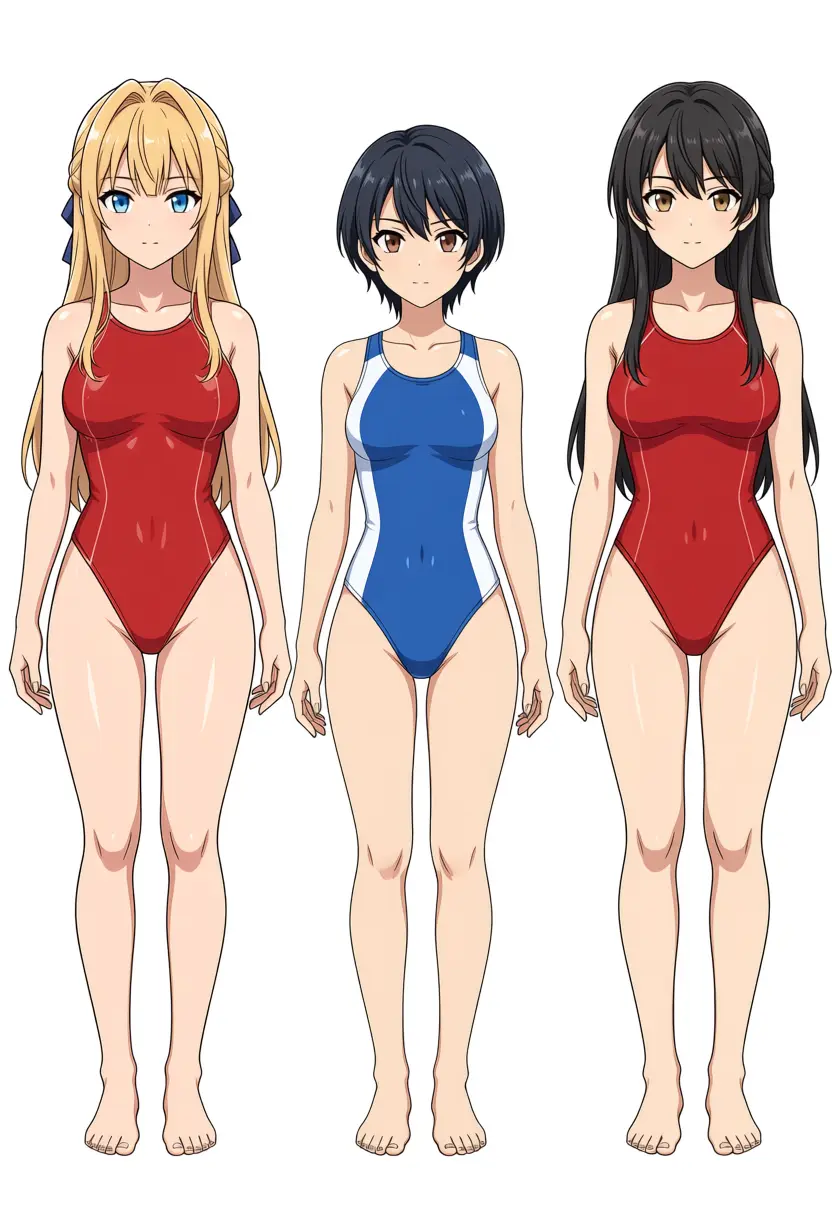 Three-character output, ep70. Left Kei and center Koharu come out separately, but the right Kana is a generic long-haired girl you can't identify as Kana
