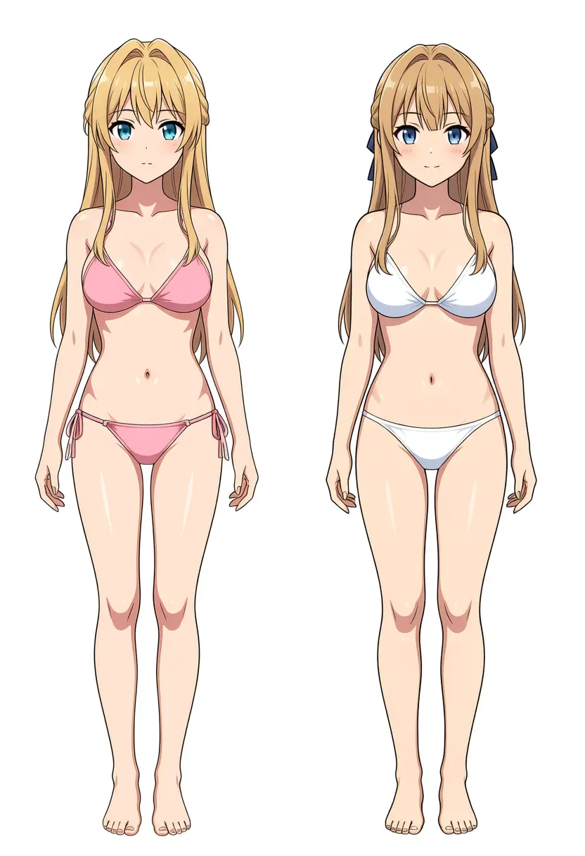 Two-character output, ep74 (kanachan and keichan). The left should be Kana and the right Kei, but both came out as long-blonde-haired Kei — Kana has been absorbed