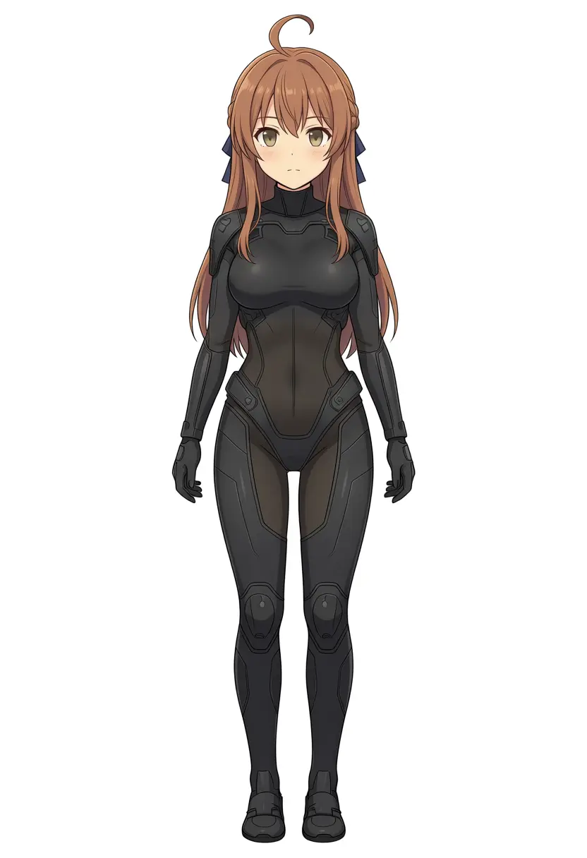 kanachan single trigger, ep72. The side ponytail doesn't appear, the hair grows long, and the silhouette skews toward Kei. Only the ahoge remains