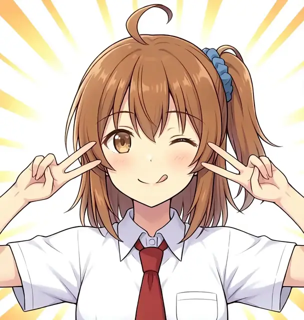 Wan I2V の入力にしたかなちゃんの正面ピース画像