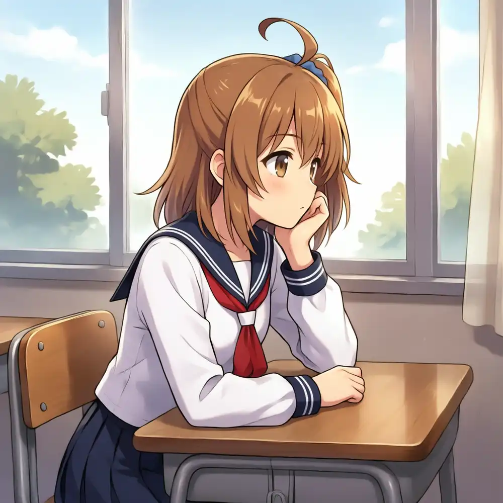 s01 Claude版。横顔で窓の外に視線が向いている。profileタグを足したのが決め手