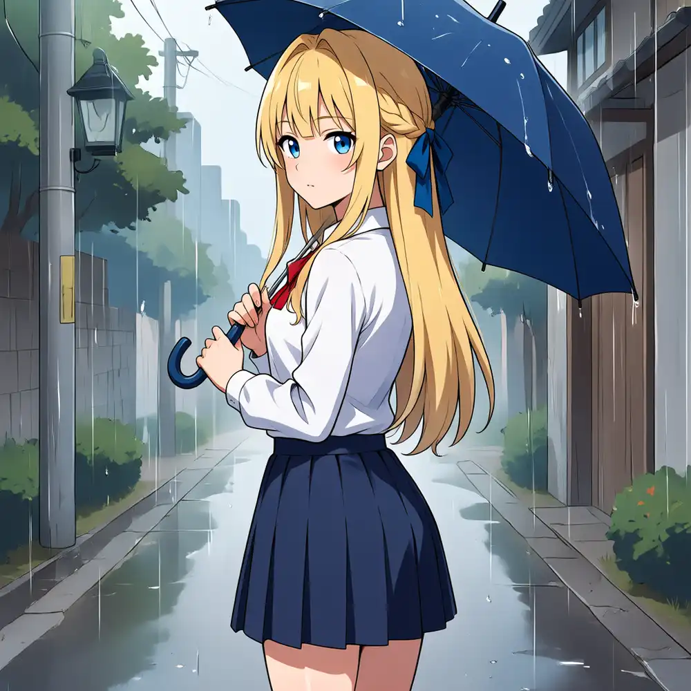 s07 Codex版。同じく青い傘・雨・振り返りが揃う