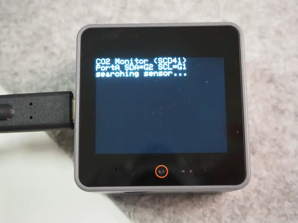 センサー探索中の画面。SDA=G2 SCL=G1