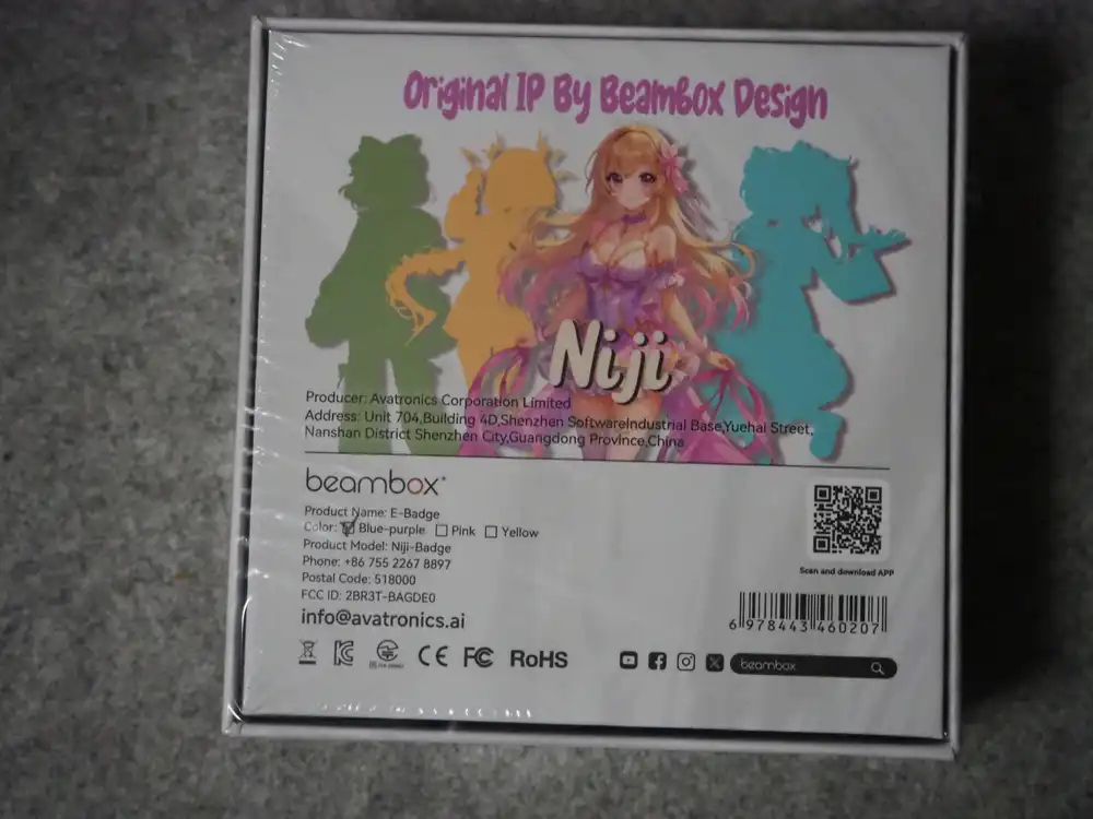 箱裏のオリジナルキャラクター表記