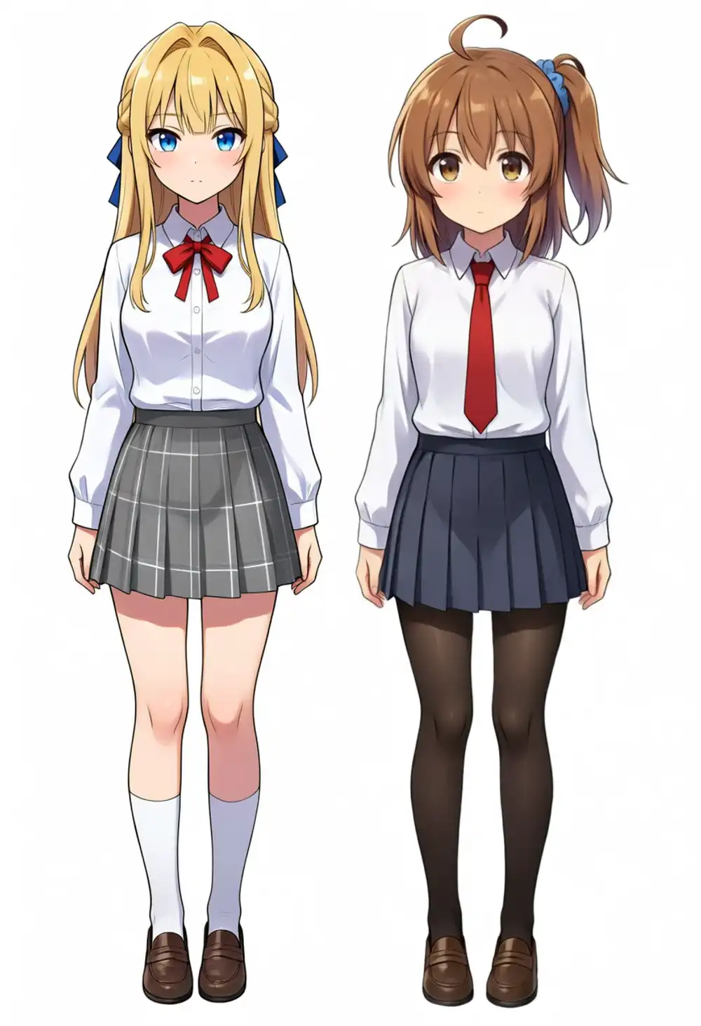 元画像。金髪ロングと茶髪サイドポニーの2人が制服で正面に立つ全身イラスト、832×1216