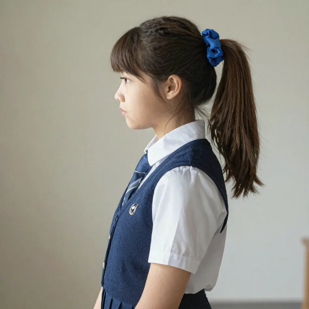 SeFi-Image 5B turboで生成した同キャラクター。写実寄りで解像感が高く、制服の校章も破綻なく描かれている