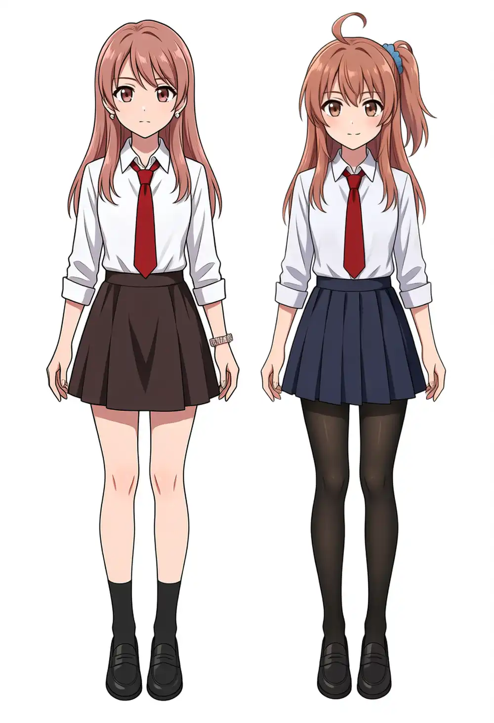 Lv0(トリガー語のみ)でkurara+kanachanを指定した生成例。左のキャラの髪の長さと身長がkanachanでなくkurara寄りになっている