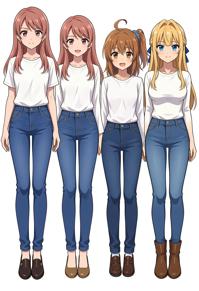Qwen=P0/T5=P3。Qwen側はP0(トリガーのみ)のままでも、kanachan(3番目、サイドポニー+アホ毛)とkeichan(4番目、金髪+青リボン)は正しく出た。ただしkoharuが出ず、代わりにkuraraが2人並ぶ