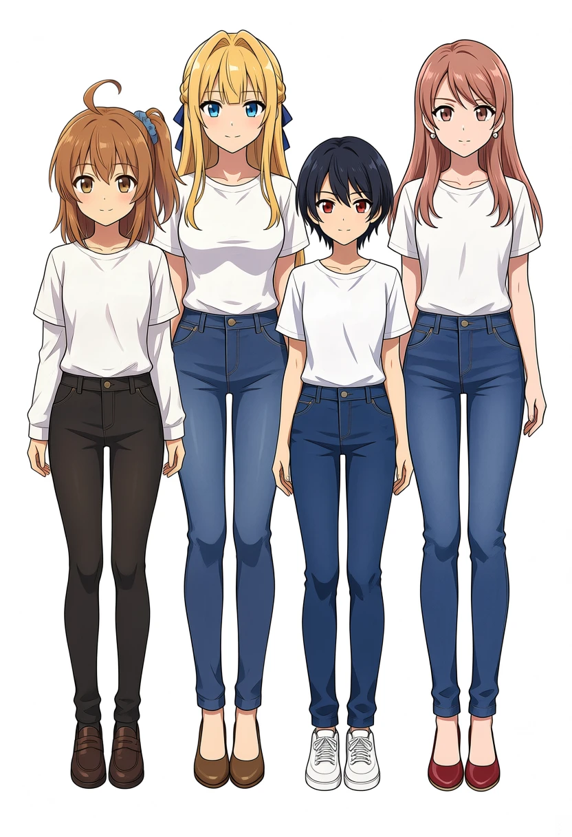 maxgen10、教師P3(識別文+シーン込み)をそのまま入力。kanachan・keichan・koharu(最も低身長)・kuraraが指示順どおりに描き分けられている