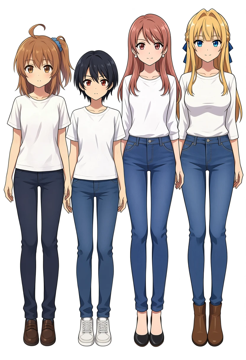 order2(検証用)、resamplerのC_pred。4人の見た目の特徴(kanachanのアホ毛・koharuの黒髪赤目・kuraraのrose-brown髪+ピアス・keichanの金髪リボン)はP0そのままよりはっきり描き分けられて出た。しかし並び順はorder2の指示(koharu, kanachan, keichan, kurara)ではなく、学習に使ったorder4(kanachan, koharu, kurara, keichan)にほぼ一致した