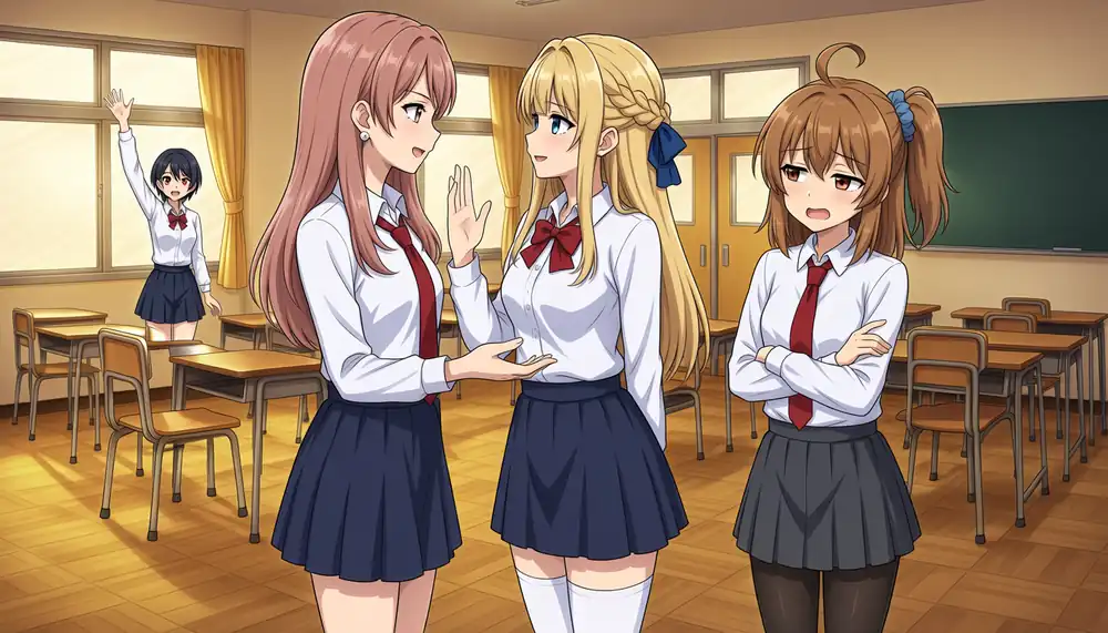 Qwen=P1O1, T5=P1O1. The assignment to Kana foreground-right and the actual wearer match
