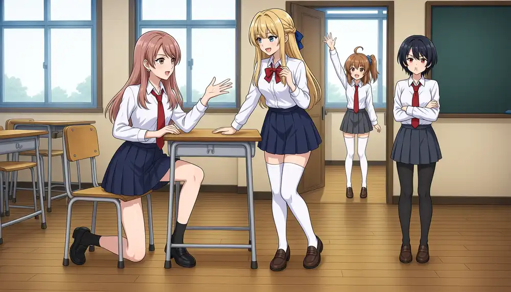 Seed 42 with Kurara told to kneel. Her knee lands on a chair instead of the floor, so as a kneel on the floor it fails