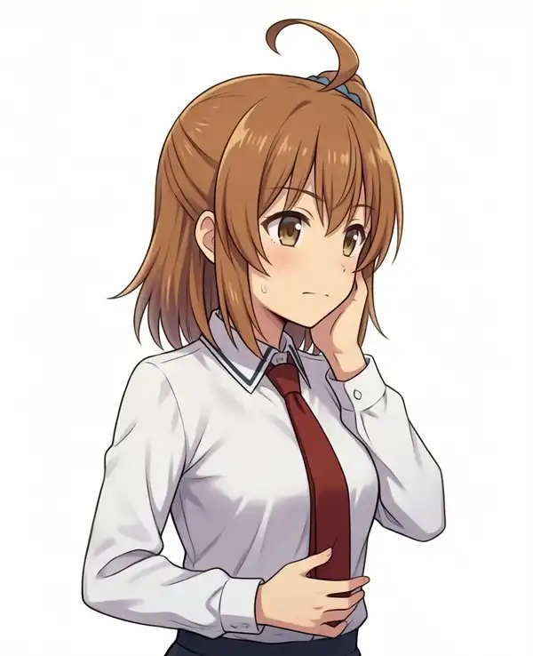 Left hand resting on the cheek