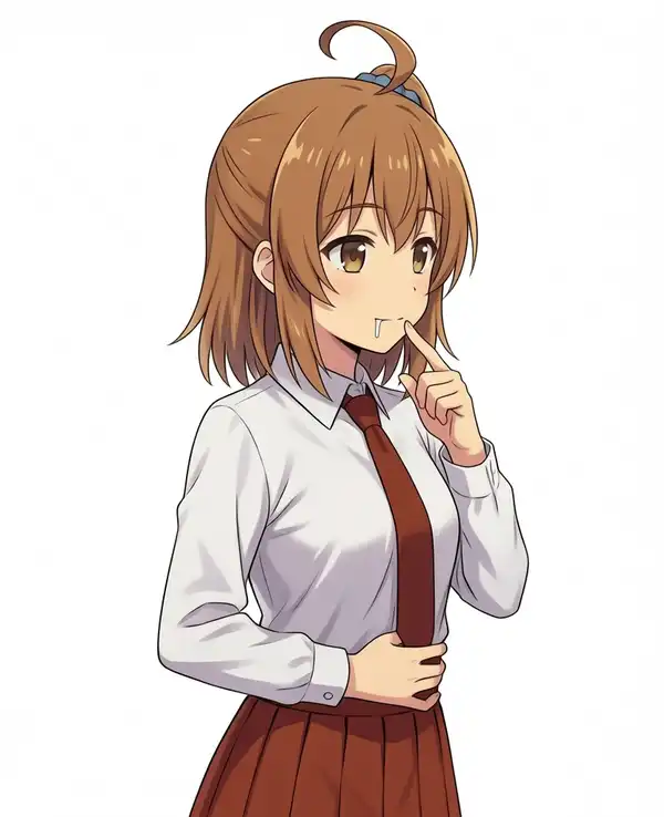 seed 2221789380. Scrunchie on top of the head, slightly behind