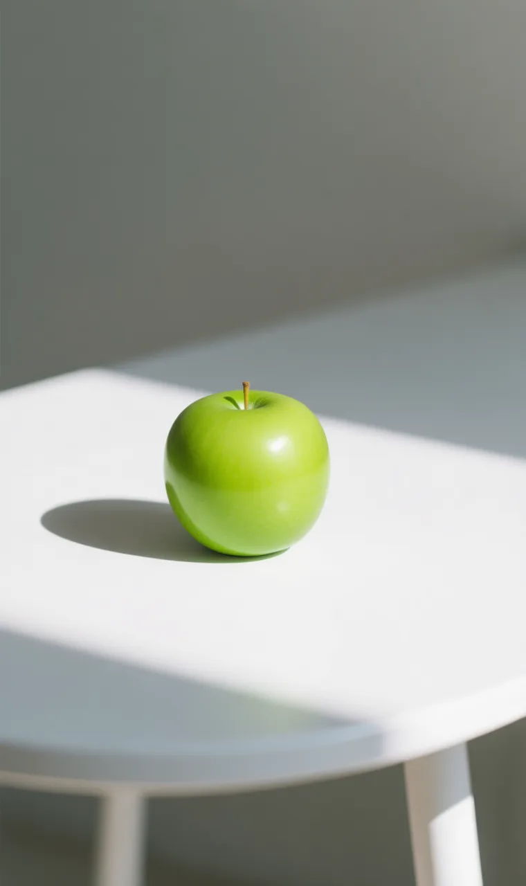 Output of Qwen-Image-Edit-2511. Same composition, only the apple has turned green