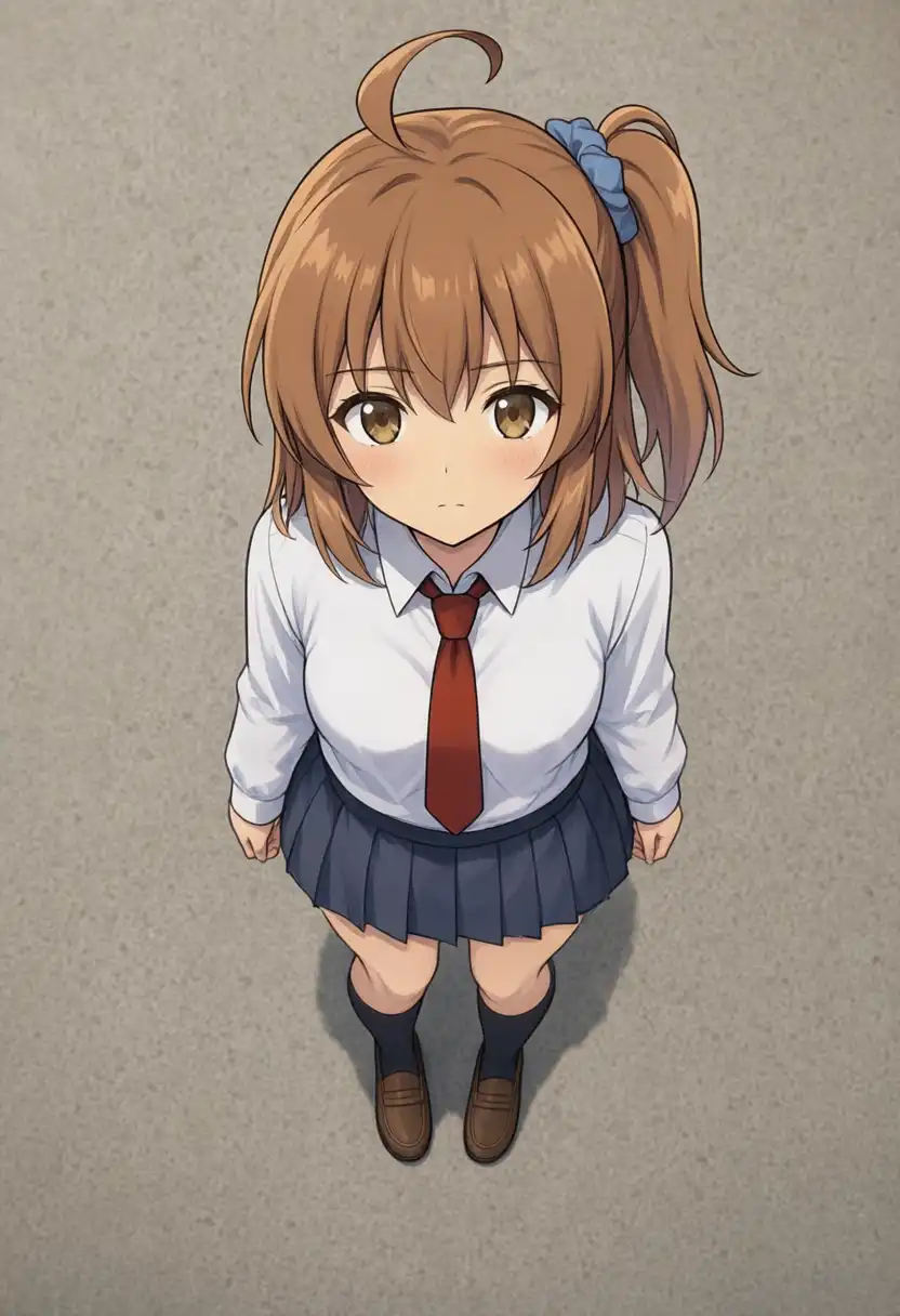 かなちゃんの立ち絵を入れた俯瞰（seed42）