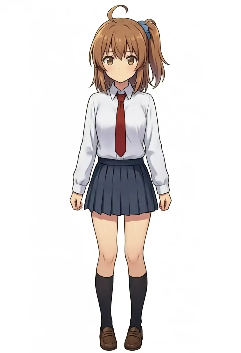 正面で両腕を下ろしたかなちゃんの立ち絵