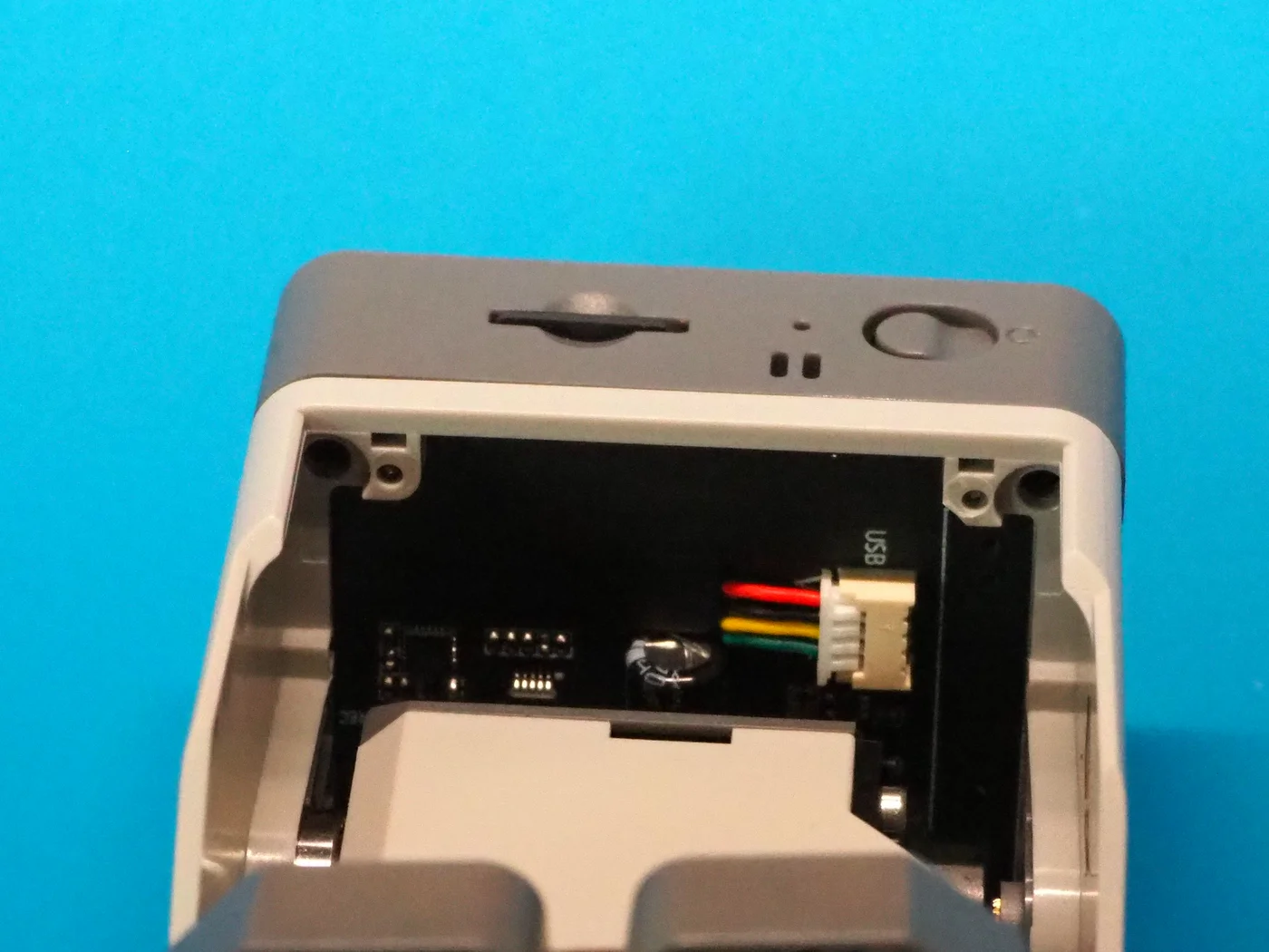 CoreS3 seated into the StackChan Body after routing the internal cable