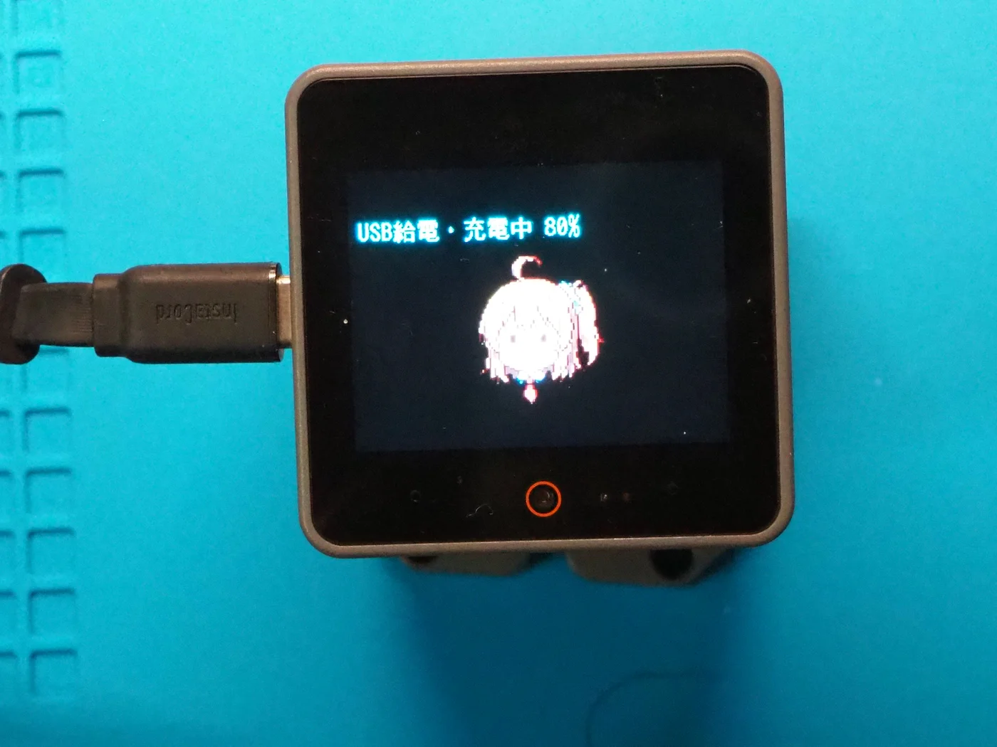 CoreS3 booting up on USB power inside the StackChan Body