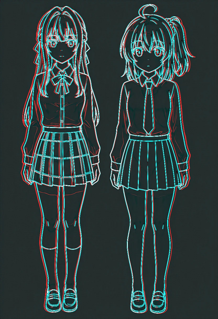 Edge overlay for condition A. Contours on the left and right split into red and cyan