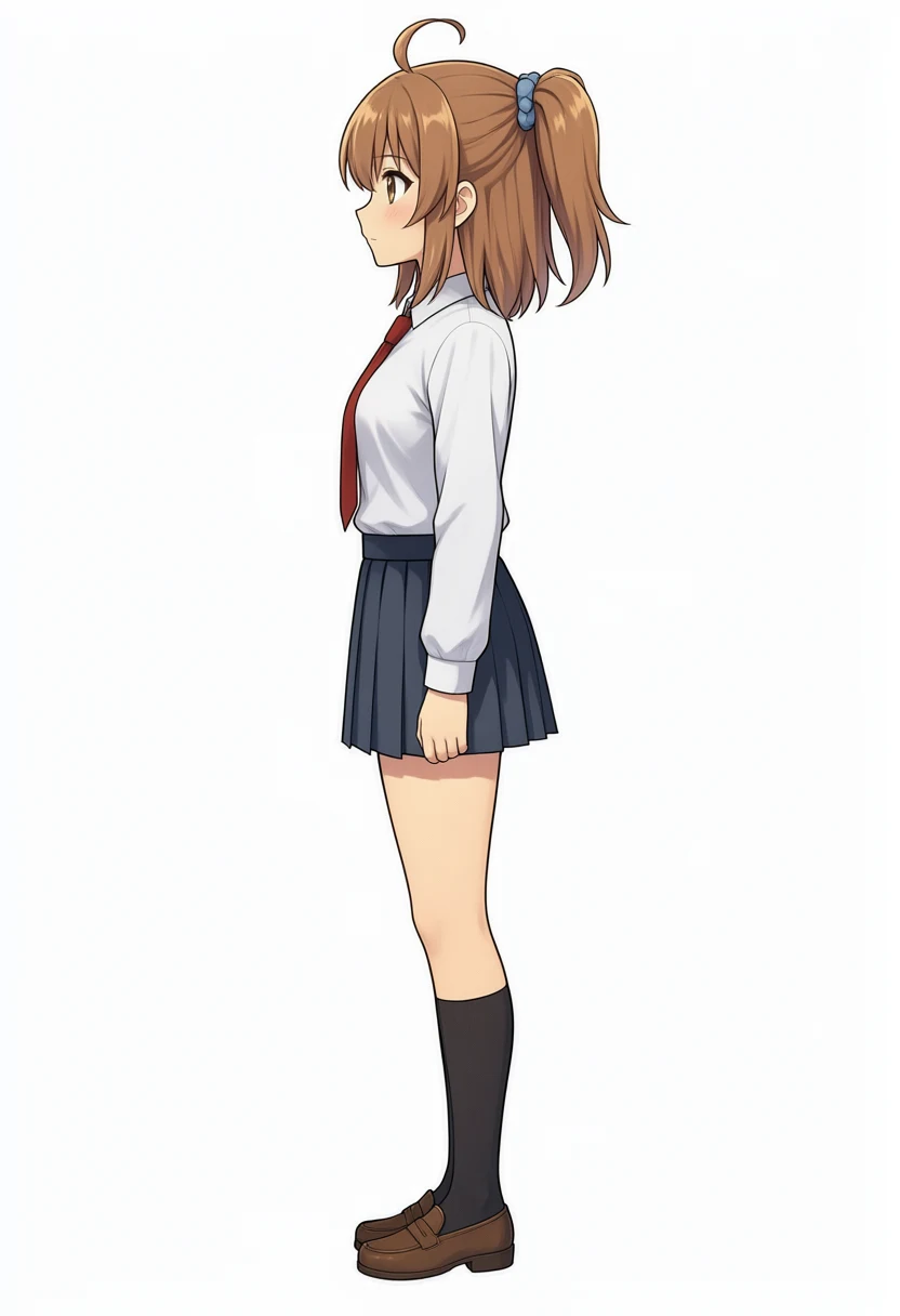Kana-chan seen from her left with the front reference only. The knot is toward the back of the head