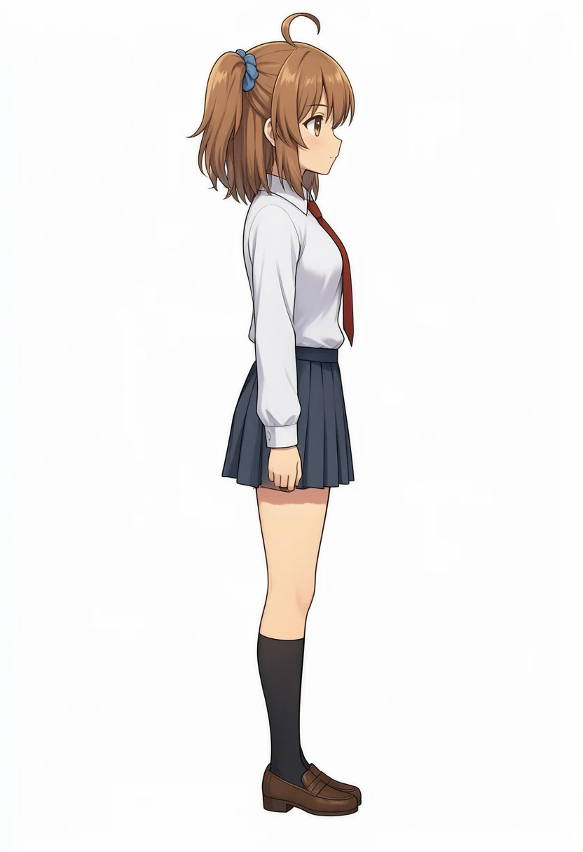 Kana-chan seen from her right with the front reference only. The knot is visible on the near side