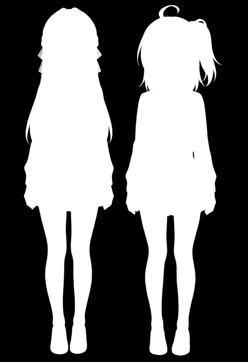The alpha channel shown in grayscale. The two figures are white and the background is black
