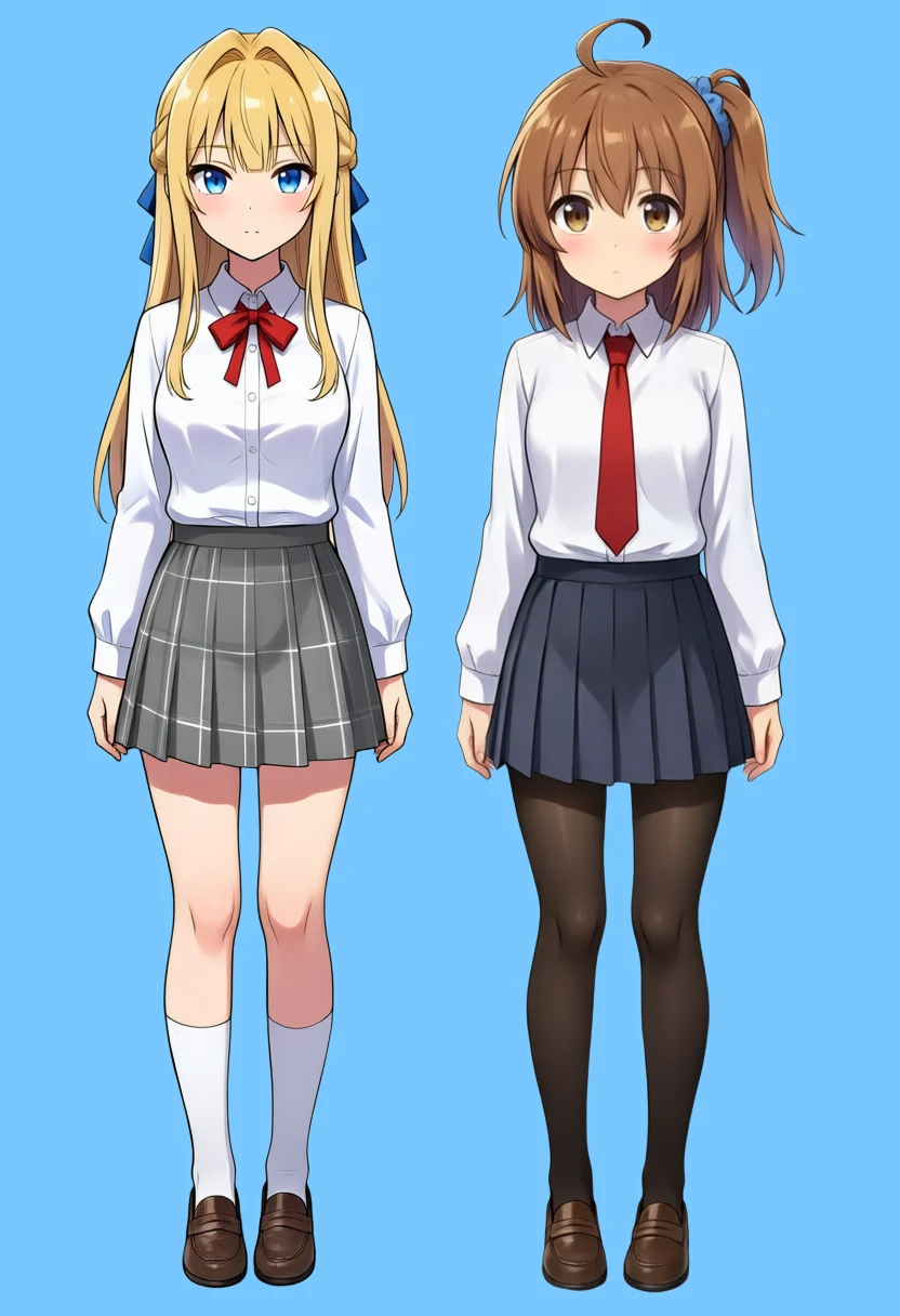 The transparent output composited over a light blue background. The white shirts and white socks were kept
