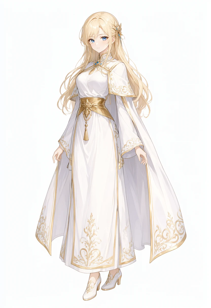 White-and-gold robe standing image generated with the TaylorSeer cache